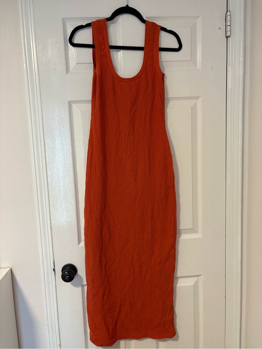 Anthropologie Sleeveless Orange Scoop Neck Maxi Dress Small NWT